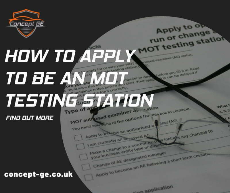 How to apply to be an MOT Testing Station VT01 Form by Concept Garage Equipment