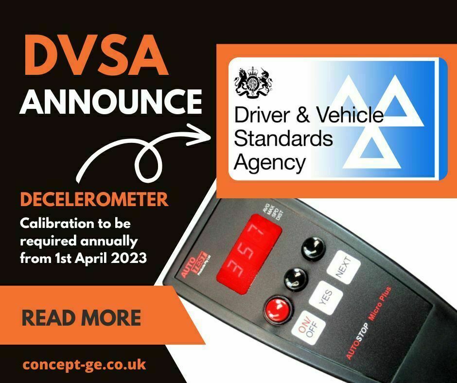 DVSA announcement Decelerometer calibration at Concept Garage Equipment