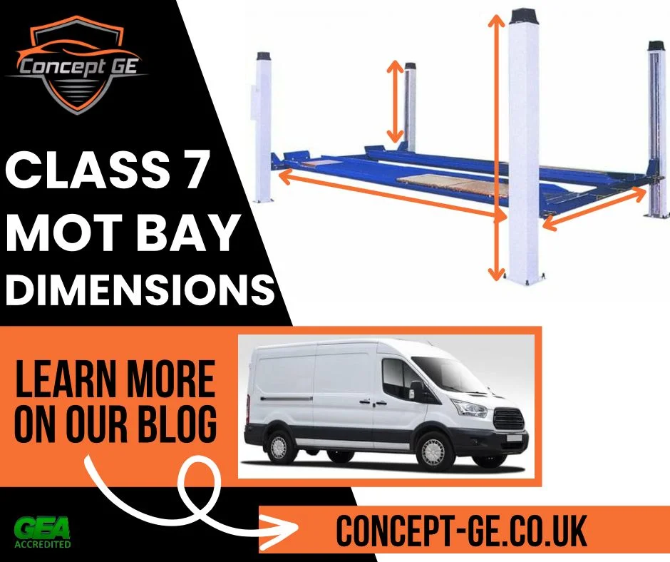 Class 7 MOT Bay Dimensions by Concept Garage Equipment