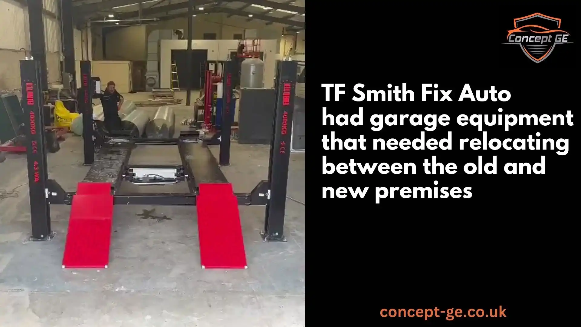 4 Post Lift installation for TF Smith Fix Auto in Leeds
