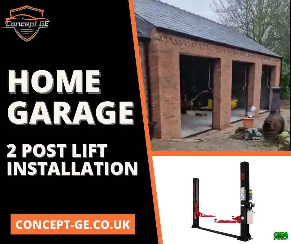 2 Post Lift Installation for a Home Garage in North Yorkshire