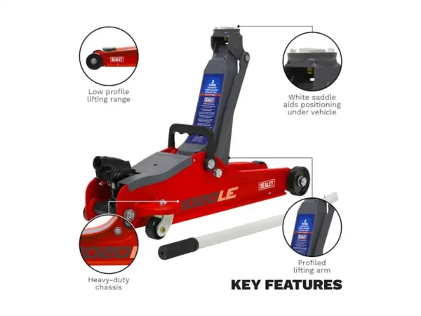 Trolley Jack 2 Tonne Short Chassis Low Profile features
