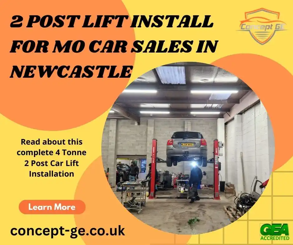 2 Post Lift Install for Mo Car Sales in Newcastle