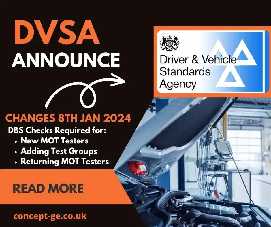 DVSA MOT Tester changes from from 8 January 2024 – DBS Check Required