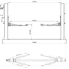 2 Post Car Lift 4 Tonne REDHAT L-220 Automatic with Auto Lock Dimensions