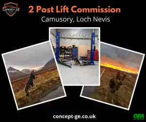 2 post lift commission in Camusory, Loch Nevis