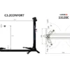 2 Post Lift Hofmann Megaplan Cascos C3.2 dimensions confort baseless