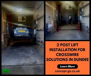2 Post Lift Install for Crosswire Solutions Ltd in Dundee