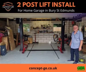 2 Post Lift Install for Home Garage in Bury St Edmunds