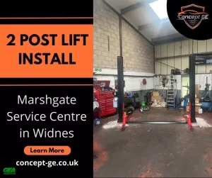 2 Post Lift Install for Marshgate MOT service centre Widnes