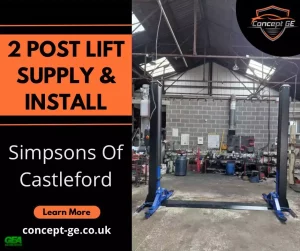 2 Post Lift install for J Simpson and Sons in Castleford