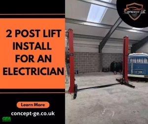 2 post lift installation for an electrician