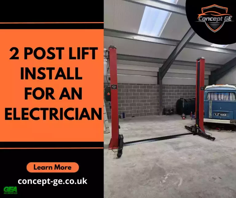 2 post lift installation for an electrician