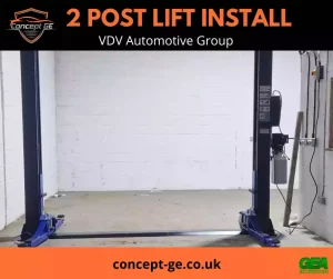 2 post lift installation for VDV Automotive Group in Worcester