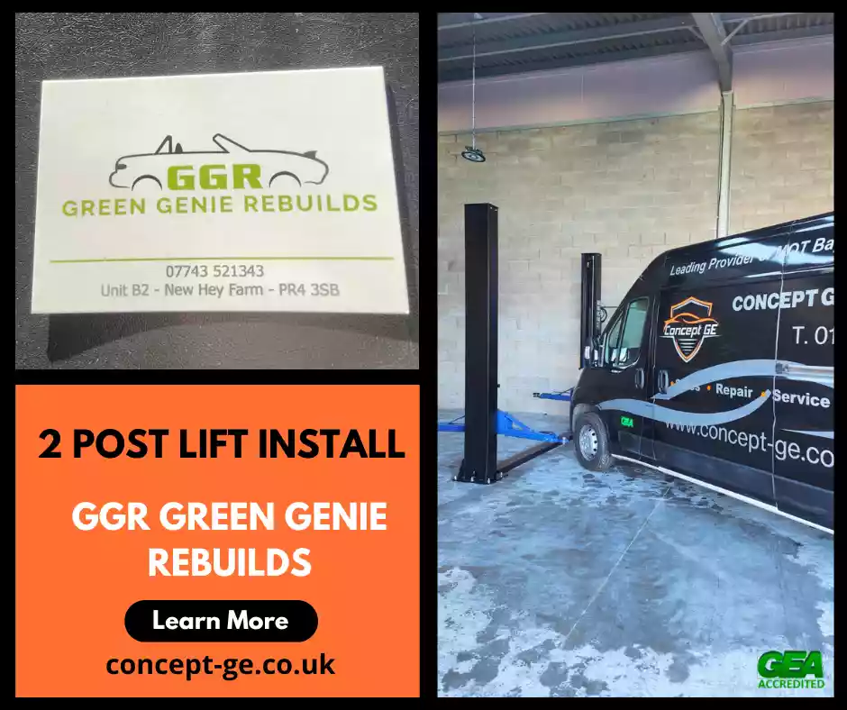 Curated visual reference: 2 Post Lift Install For Ggr Genie Rebuilds In Preston Photo Inspiration