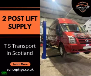 2 post lift supply for T S Transport in Scotland