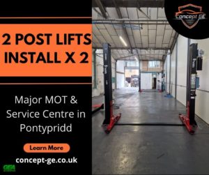 2 x 2 Post Lift Installations for Major MOT & Service Centre Pontypridd