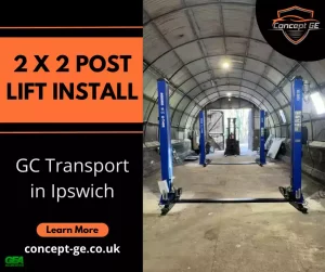 2 x 2 post lift installation for GC Transport in Ipswich
