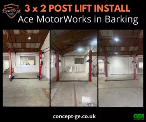 3 x Two Post Lift installation for Ace MotorWorks in Barking