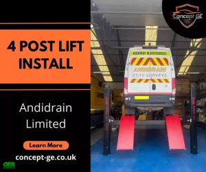 4 post lift installation for Andidrain Limited
