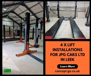 4x lift installations for JPG Cars Ltd in Leek