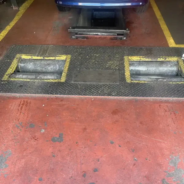 Roller Brake Tester Re-Gritting Before Regritting
