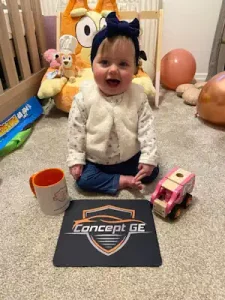 Chloe's Daughter Maisie starting on the Concept branded equipment early