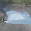 EV Fire Blanket car on fire extinguished