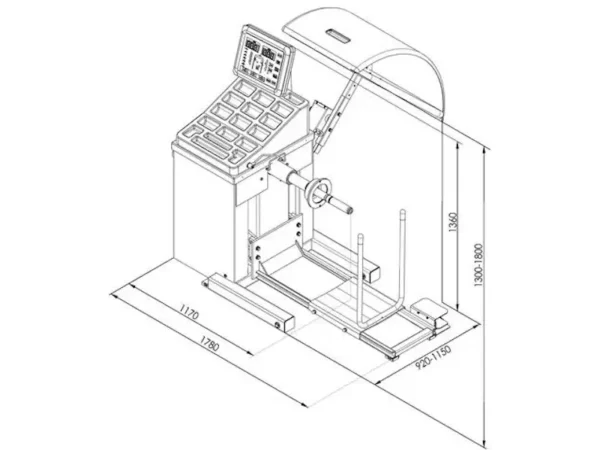 Hofmann Megaplan Junior Truck Wheel Balancer Dimensions