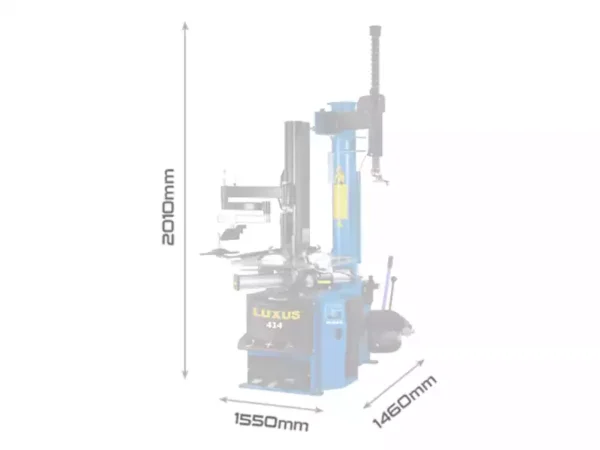Luxus 414 12V G-Series Tyre Changer dimensions