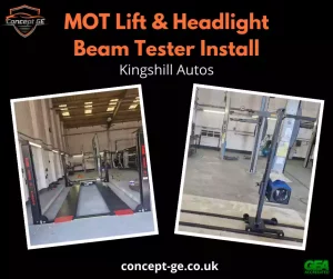 MOT Lift and Headlight Beam Tester install for Kingshill Autos