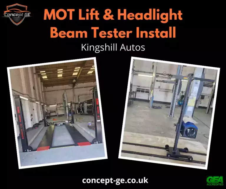 MOT Lift and Headlight Beam Tester install for Kingshill Autos