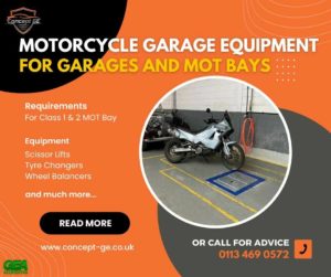 Motorcycle Garage Equipment for Garages and MOT Bays by Concept Garage Equipment