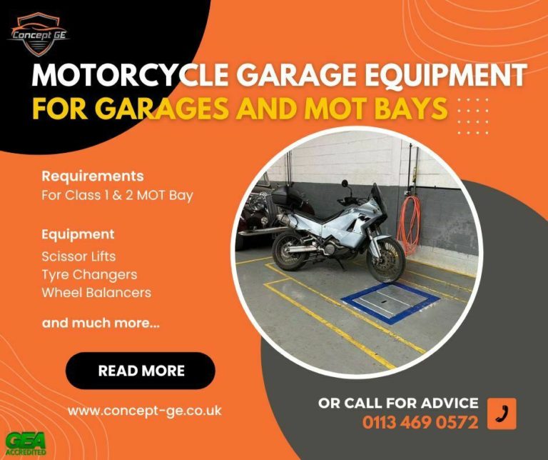 Motorcycle Garage Equipment for Garages and MOT Bays by Concept Garage Equipment