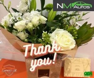NM Autos Flowers Thanks for Class 4 ATL MOT Bay
