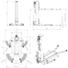 One Post Lift 2.8 Tonne REDATS L-121F Mobile 1 Phase dimensions
