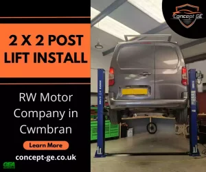 Two 2 post lift installation for RW Motor Company in Cwmbran