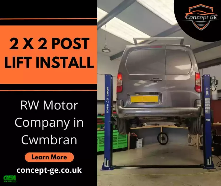 Two 2 post lift installation for RW Motor Company in Cwmbran