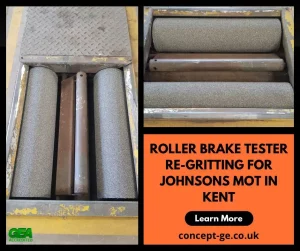 Roller Brake Tester Re-Gritting for Johnsons MOT in Kent