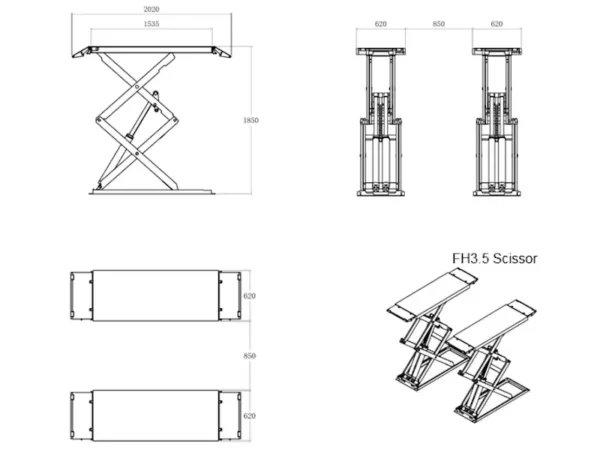 Scissor-Lift-FH3.5-full-height-dimensions Scissor Lift FH3.5 full height dimensions