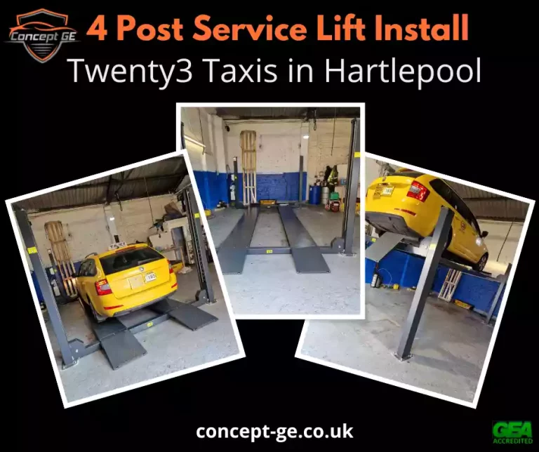 4 Post Service Lift for Twenty3 Taxis in Hartlepool