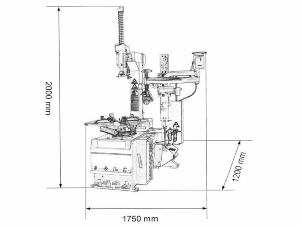 Tyre Changer Fully Automatic Eurotek Pro Fit 4000 dimensions from Concept Garage Equipment