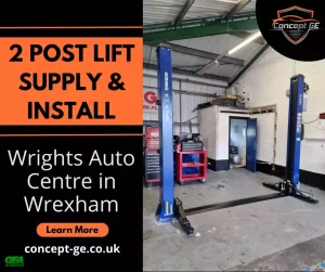 2 Post Lift supply & install at Wrights Auto Centre in Wrexham