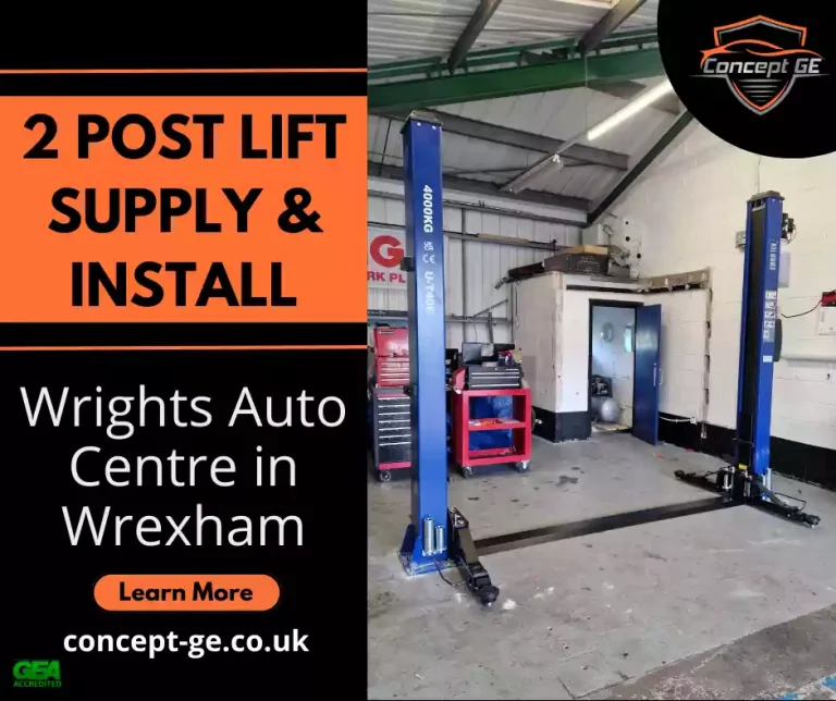 2 Post Lift supply & install at Wrights Auto Centre in Wrexham