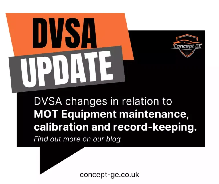 DVSA update for MOT equipment maintenance, calibration and record-keeping.