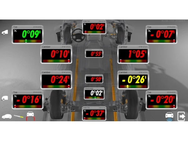 Truck Wheel Alignment System Vamag AM 3000 screen