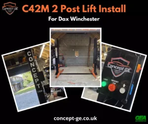 C42M 2 Post Lift Install for Dax Winchester
