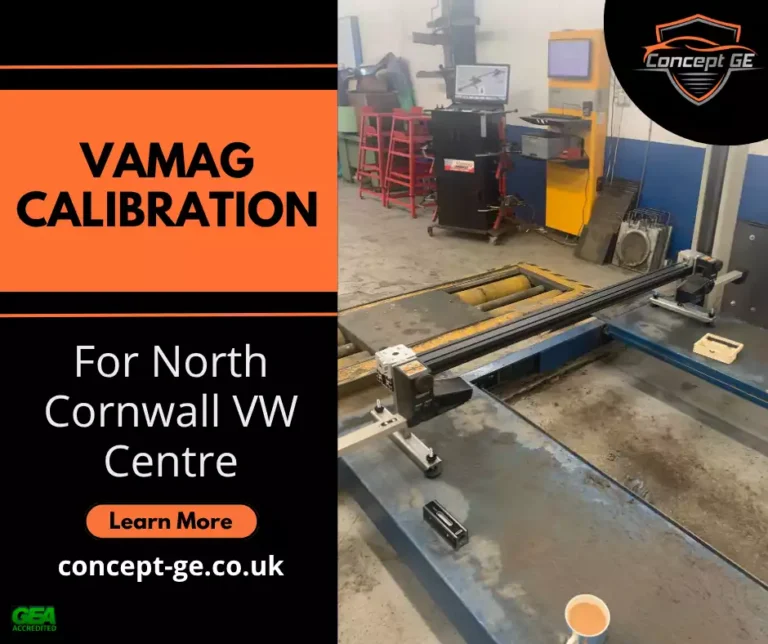 Vamag wheel aligner calibration for North Cornwall VW Centre