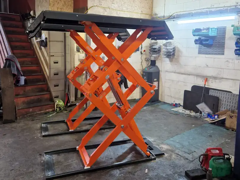 car scissor lift concrete depth