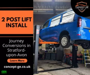 2 post lift install for Journey Conversions in Stratford-upon-Avon